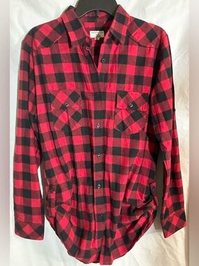 Matchstick Fairest of Them All Flannel Shirt Sz M Upcycled Soft Button Down